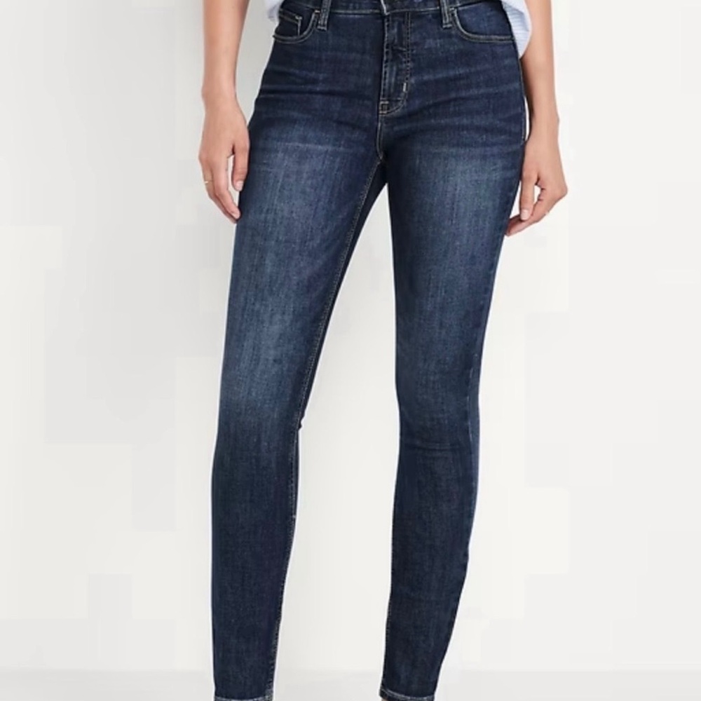 Women's Dark Blue Skinny Jeans 14 Short